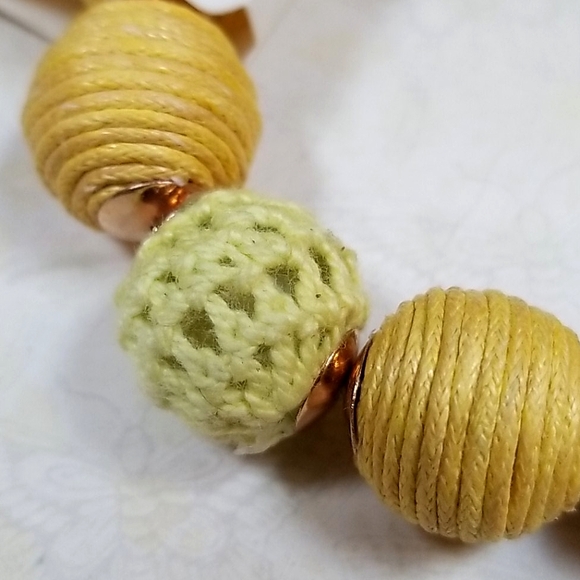 Boho Crochet Ball Bead Tassel Stretch Bracelet - Picture 10 of 16